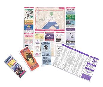 COLUMBIA FUN MAP CORP.; ALAN BECK. Group of 5 color-printed folding travel brochures.